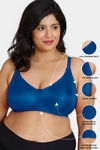 Zivame True Curv Single Layered Non Wired 3/4th Coverage Super Support Bra - Navy Peony — thumbnail 5